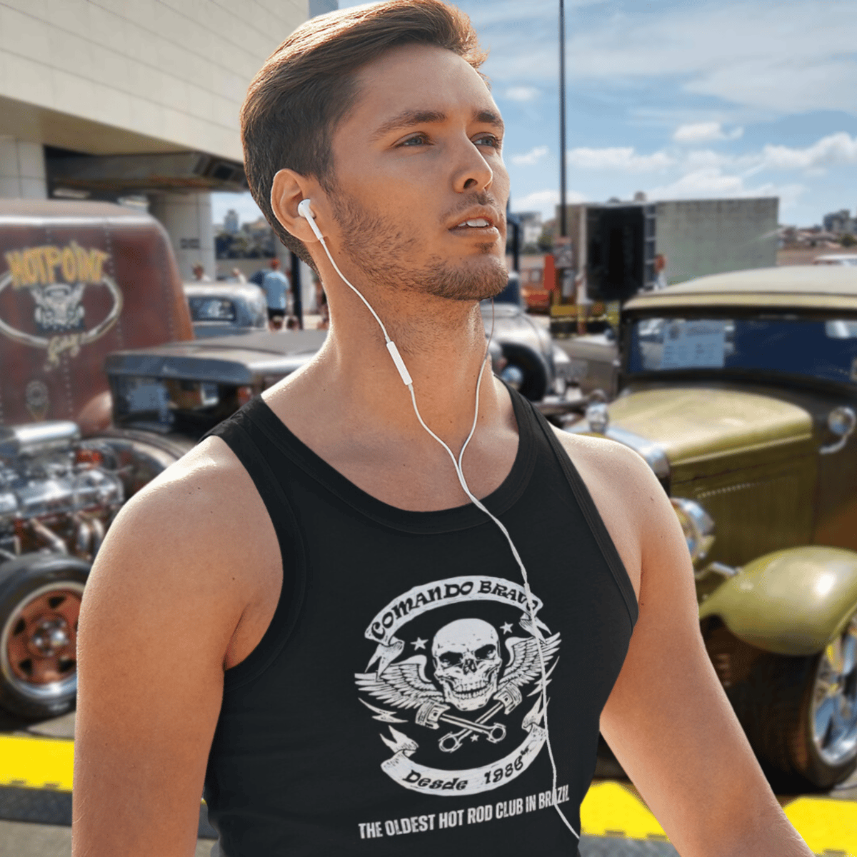 Nome do produto: Camiseta Quality Regata Masculina - Estampa Comando Bravo Alternativa - Preta