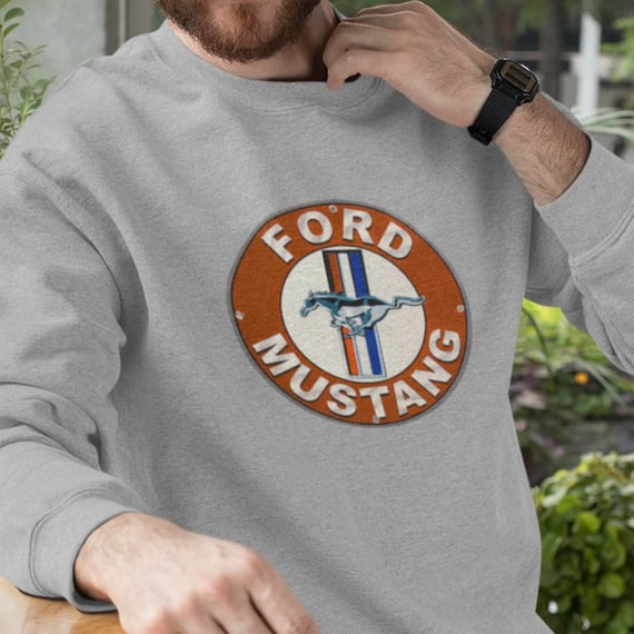 Moletom Prime Ford Mustang – Ícone em Forma de Placa Vintage - Unissex