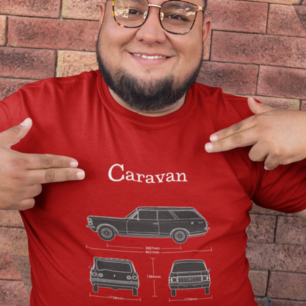 Camiseta Quality Chevrolet Caravan 1975 - Croqui Clássico - Unissex