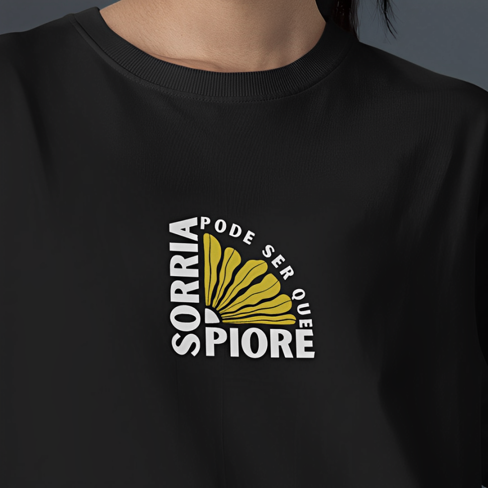 Nome do produto: Camiseta Sorria, pode ser que piore
