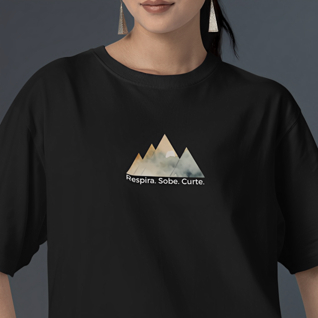 Nome do produto: Camiseta Respira, Sobe, Curte