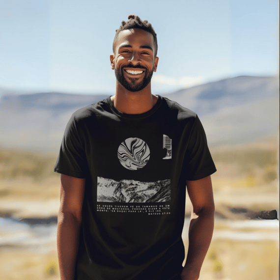 [Versão Dark] T-Shirt Urbana: Grão de Mostarda (Mateus 17:20)