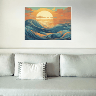 Nome do produto 2D Ocean Waves - Art Code: 004