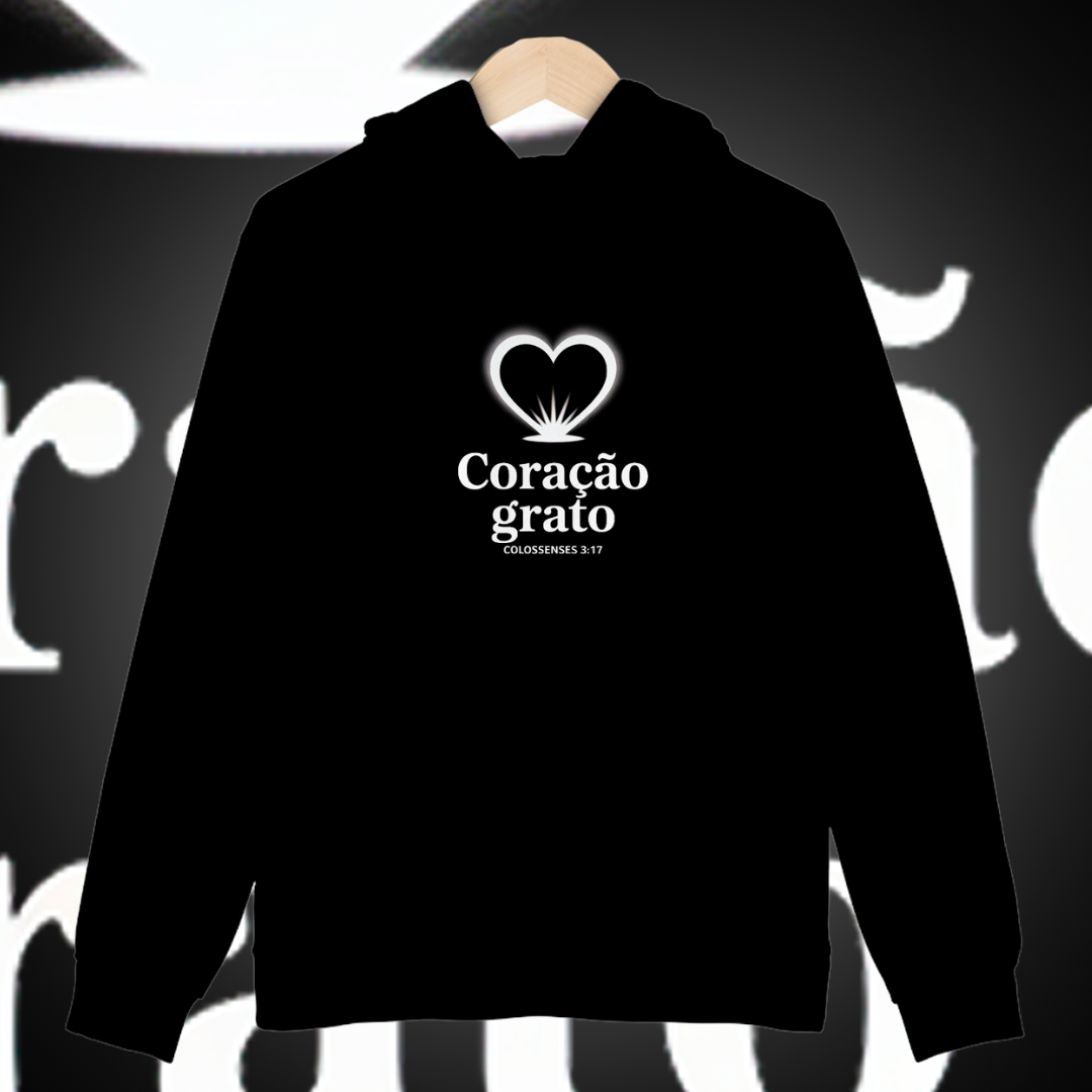 Nome do produto: Moletom Prime Canguru Coração Grato
