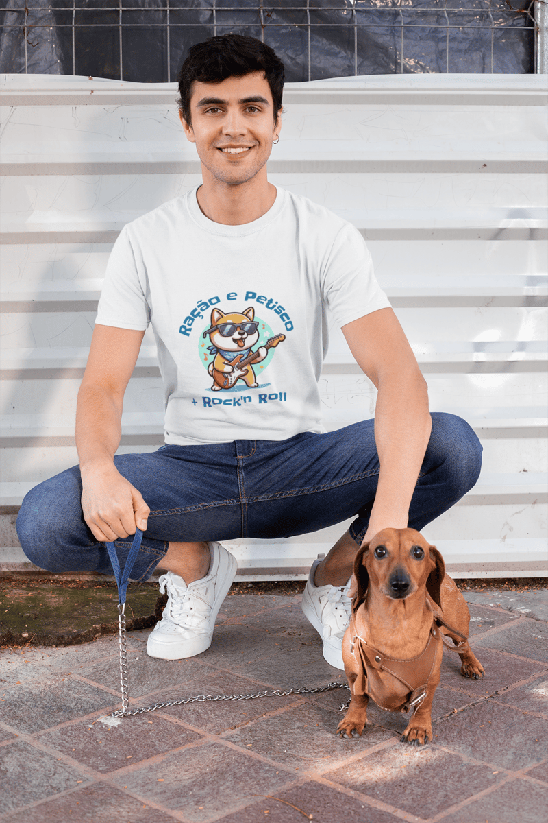 Nome do produto: T-Shirt | Shiba | Ração e Petisco + Rock\'n Roll