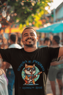 Nome do produto T-Shirt | Shiba | Ração e Petisco + Rock'n Roll