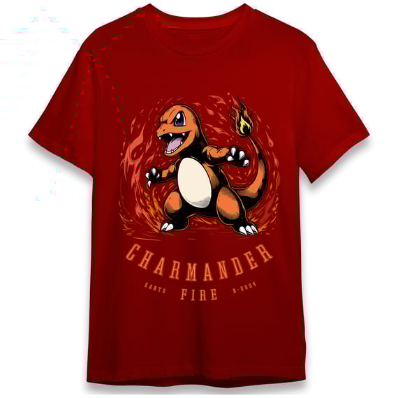 Camiseta Charmander - Iniciais 