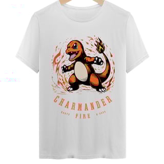 Nome do produto Camiseta Charmander - Iniciais 