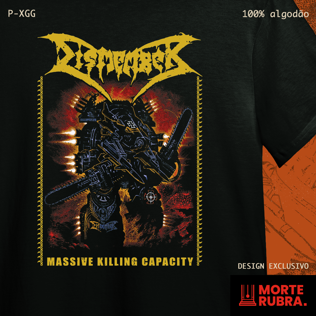 T-Shirt Quality Dismember - Massive Killing Capacity em Morte Rubra