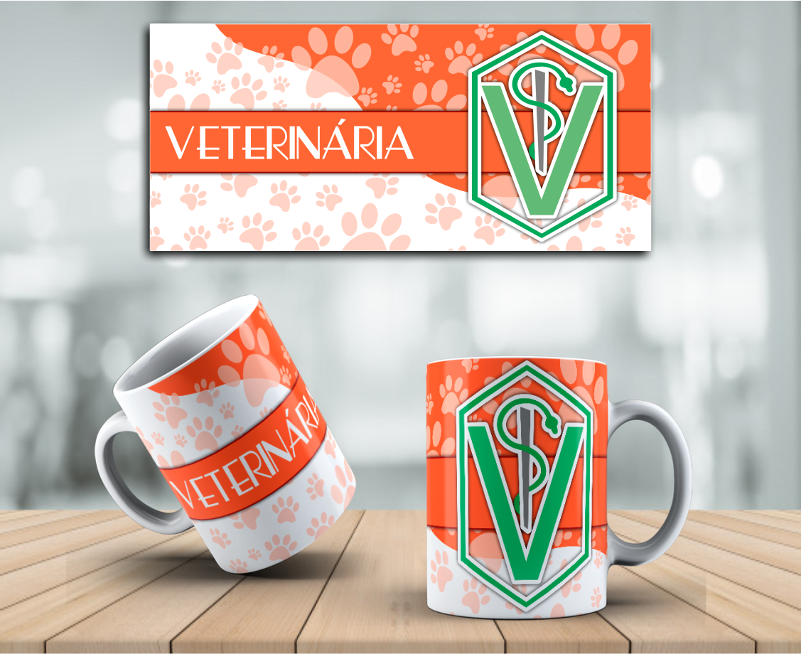 Nome do produto: CANECA PROFISSÕES - VETERINÁRIA