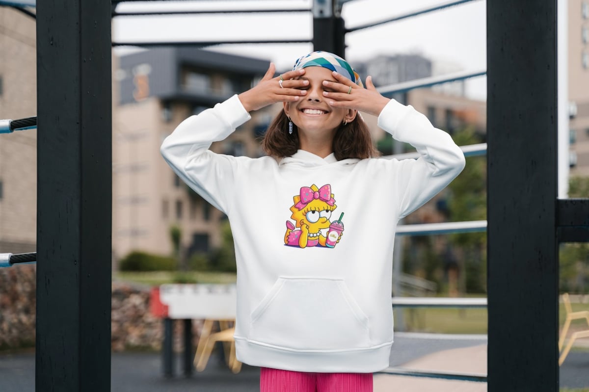 Nome do produto: MOLETOM CANGURU CAPUZ - LISA SIMPSON