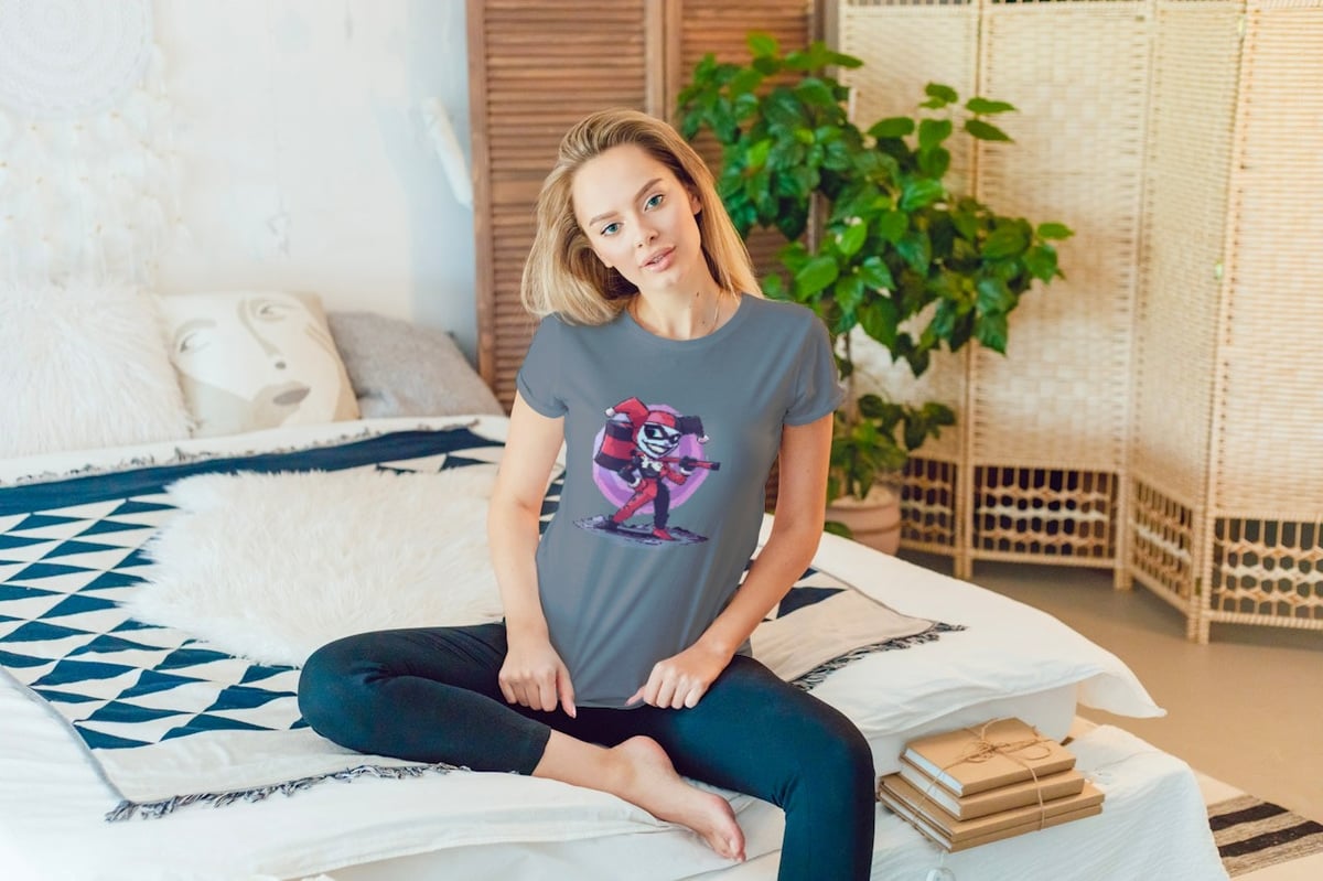 Nome do produto: BABY LOOK HARLEY QUINN - ARLEQUINA