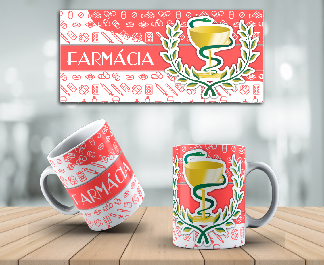 Nome do produto: CANECA PROFISSÕES - FARMÁCIA
