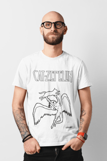 Nome do produto Camiseta Cat Zeppelin - Branco
