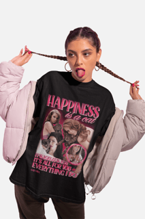 Nome do produto Camiseta Lana Del Rey - Hapinness Is A Cat - Preto