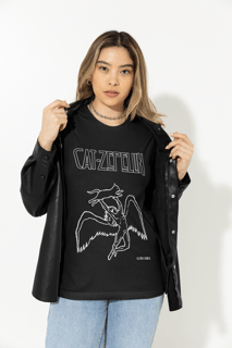 Nome do produto Camiseta Cat Zepellin - Preto