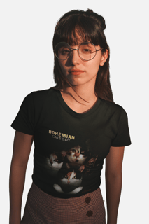 Nome do produto Baby Look Queen - Bohemian Catsody - Preto