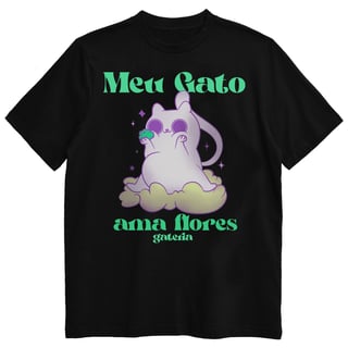 Nome do produto Camiseta Meu Gato Ama Flores