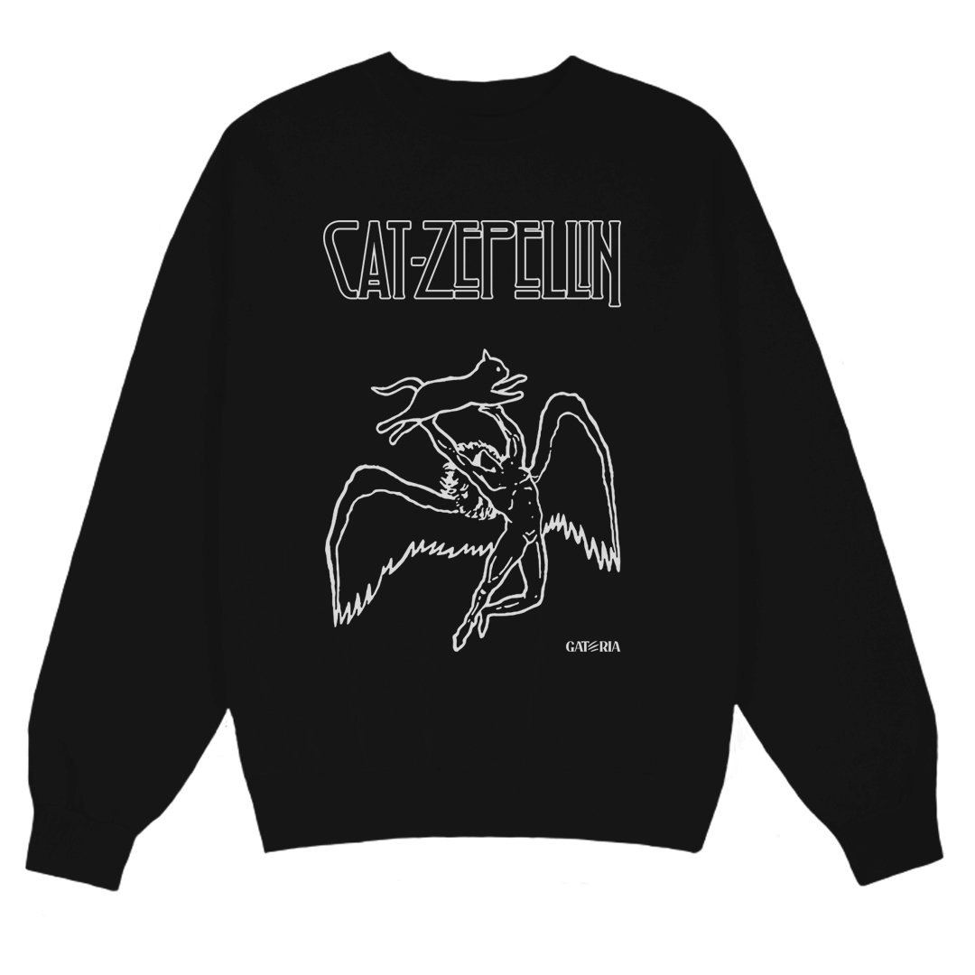 Nome do produto: Moletom Cat Zeppelin - Preto