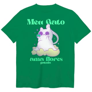 Nome do produto Camiseta Meu Gato Ama Flores