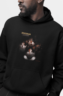 Nome do produto Moletom Canguru Queen - Bohemian Catsody - Preto