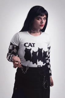Nome do produto Camiseta Cat Flag - Branco
