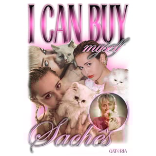 Nome do produto Camiseta Miley Cyrus - I Can Buy Myself Saches - Branco