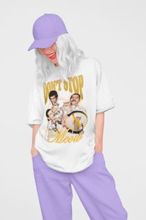 Nome do produto Camiseta Freddie Mercury - Don't Stop Meow - Branco