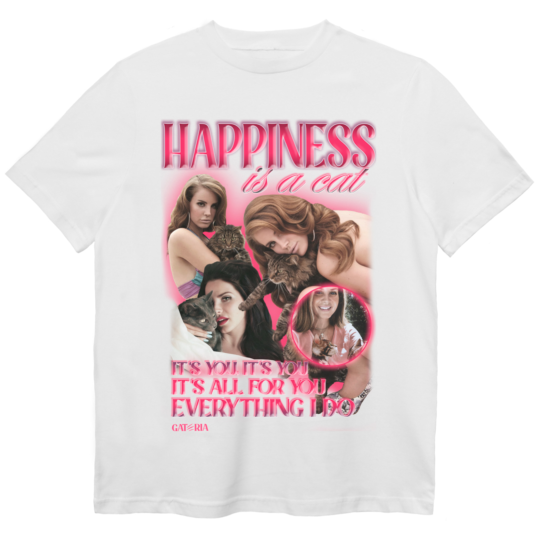 Camiseta Lana Del Rey - Happiness Is A Cat - Branco