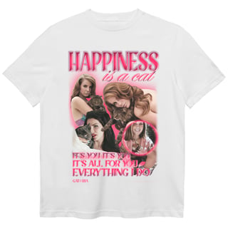 Camiseta Lana Del Rey - Happiness Is A Cat - Branco