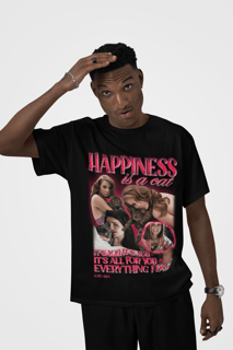 Nome do produto Camiseta Lana Del Rey - Hapinness Is A Cat - Preto