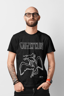 Nome do produto Camiseta Cat Zepellin - Preto