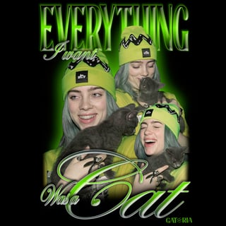 Nome do produto Baby Look Billie Eilish - Everything I Want Was A Cat 