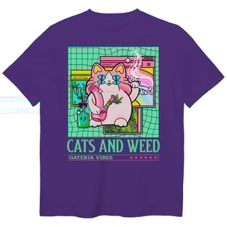 Nome do produto Camiseta Cats And Weed