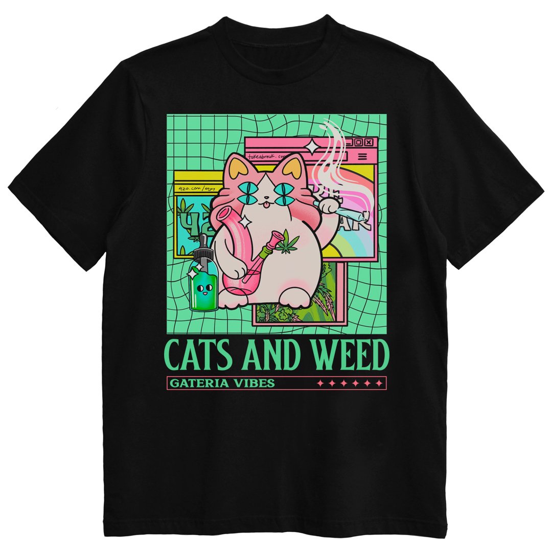 Nome do produto: Camiseta Cats And Weed