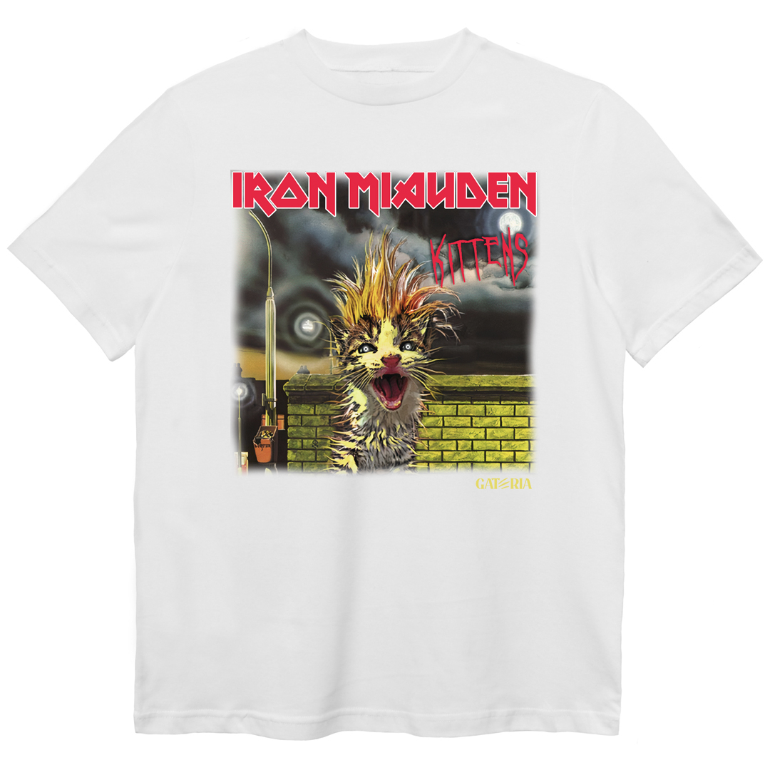 Camiseta Iron Miauden - Kittens - Branco