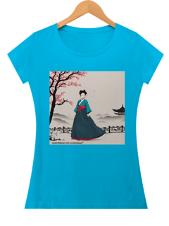 Nome do produto Baby Look Cherry blossoms and hanbok