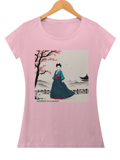 Nome do produto Baby Look Cherry blossoms and hanbok