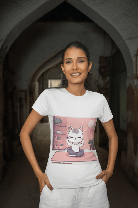 Baby Look Yoga Cat - the White