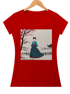 Nome do produto Baby Look Cherry blossoms and hanbok