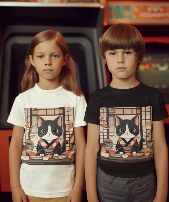Camiseta Infantil Sushi Cat (de 10 a 14 anos)