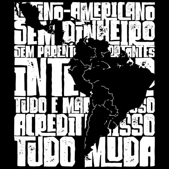 CAMISETA AMÉRICA LATINA (estampa branca)