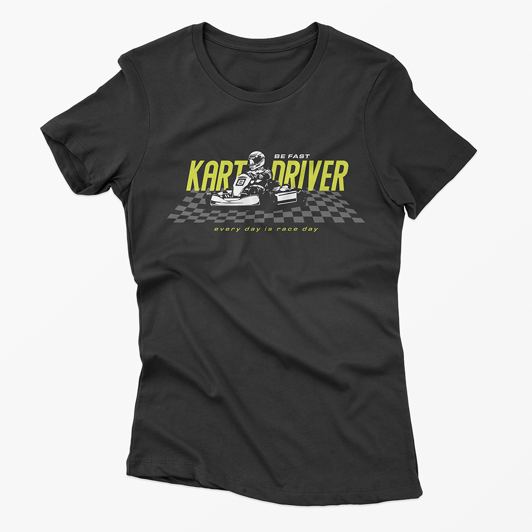 Camiseta Feminina Kart Driver - Preta