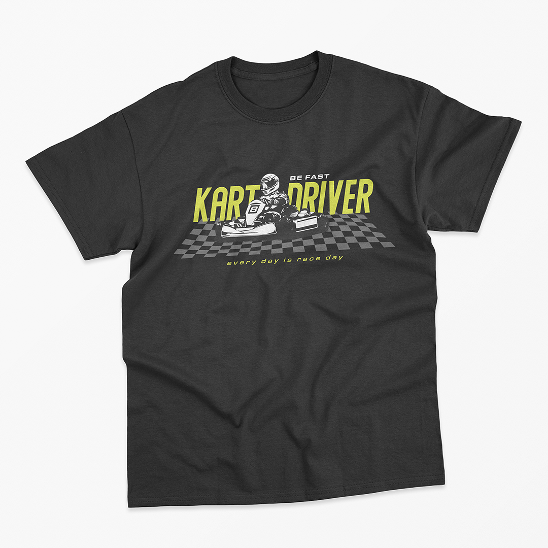 Camiseta Unissex Kart Driver Preta