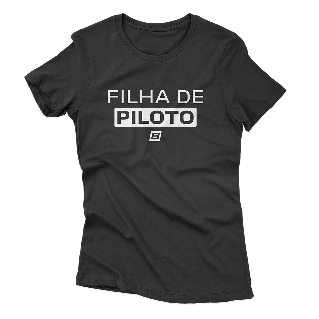 Camiseta Feminina Filha de Piloto - Preta