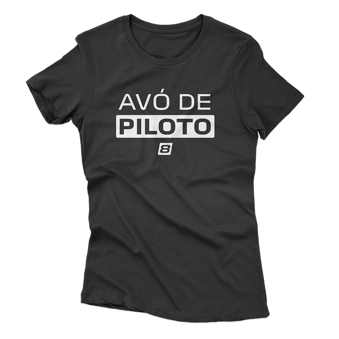 Camiseta Feminina Avó de Piloto - Preta