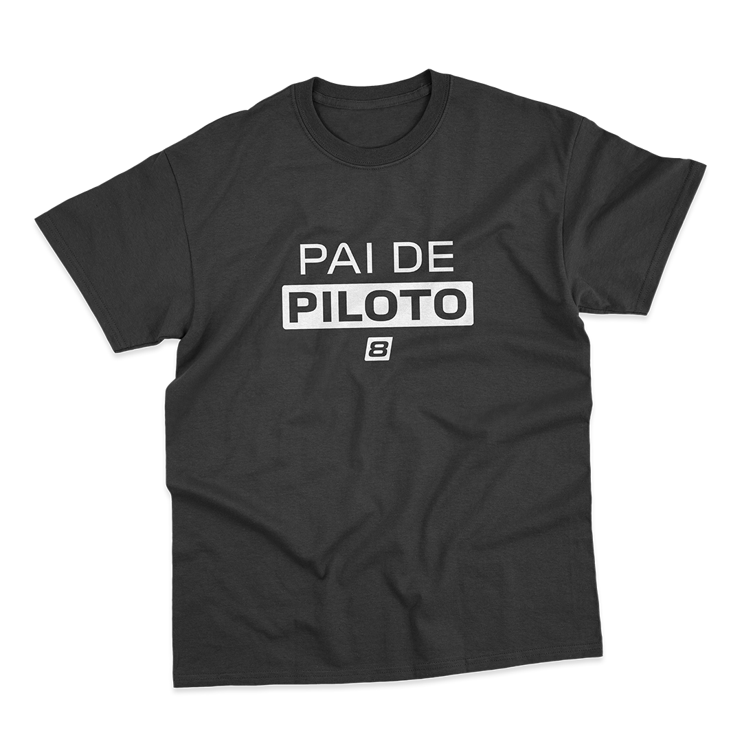 Camiseta Unissex Pai de Piloto - Preta