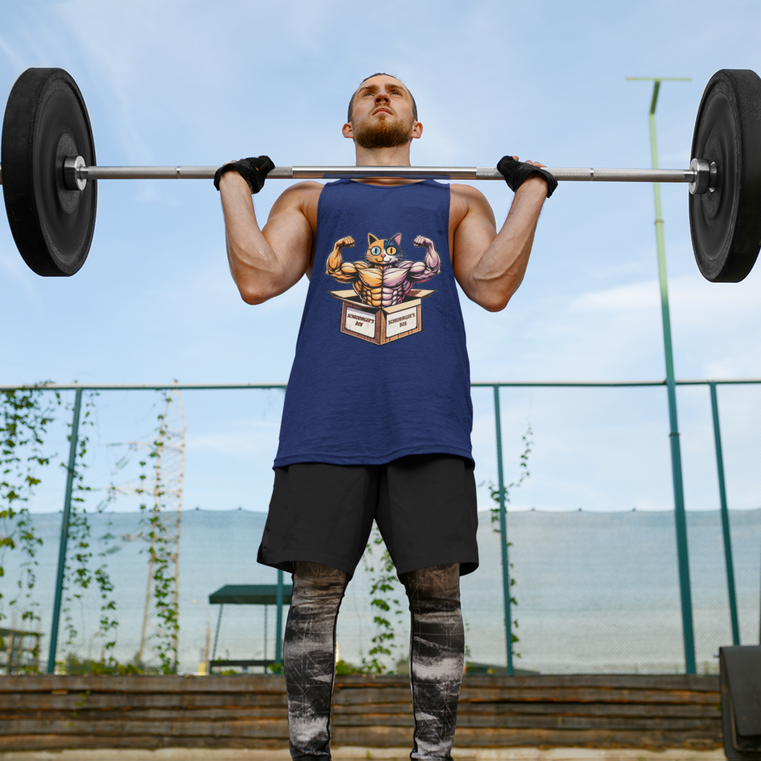 Nome do produto: Regata Masculina Dry Fit UV - Gato de Schrodinger
