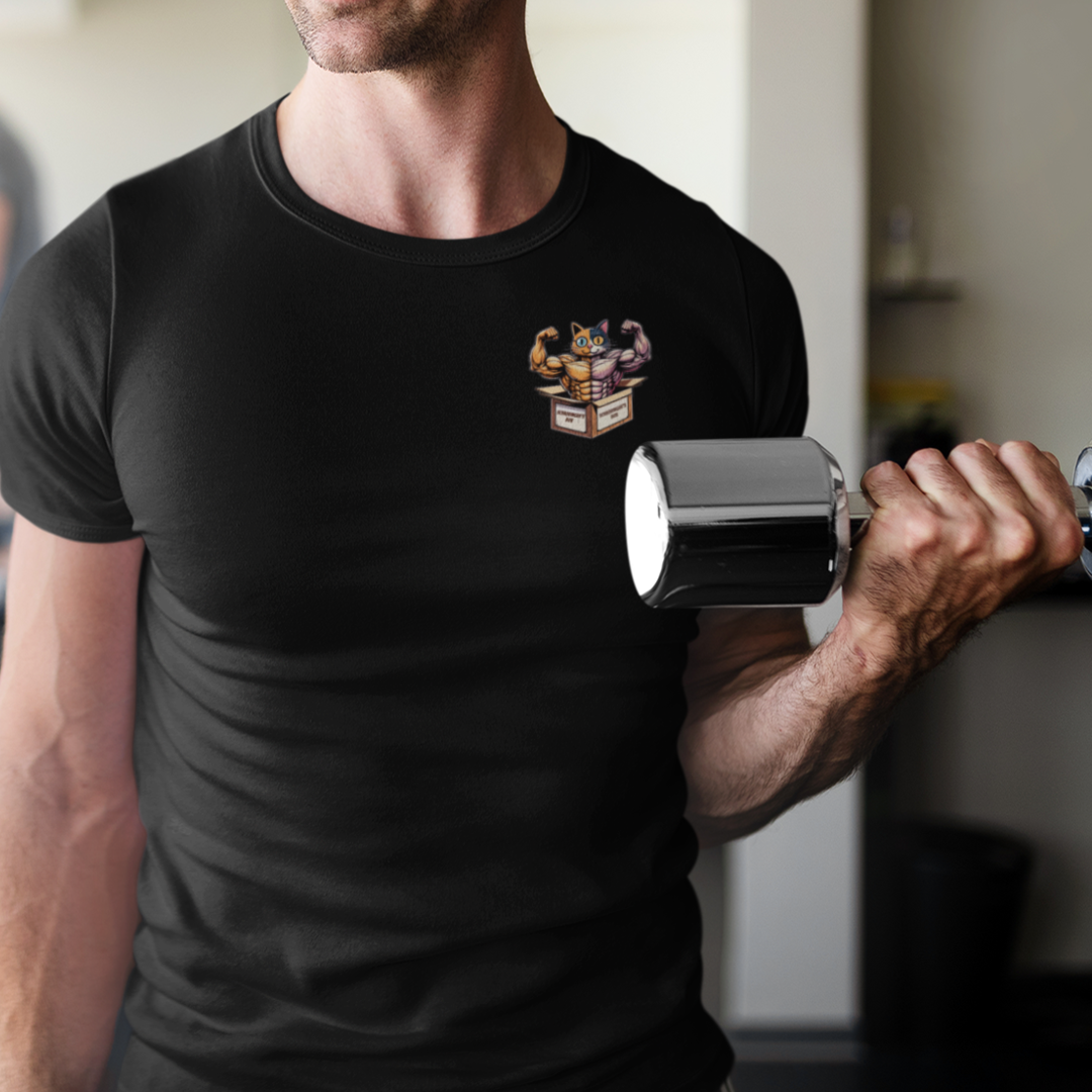 Nome do produto: Camiseta Masculina Dry Fit UV - Gato de Schrodinger Minimalista