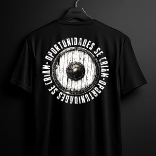 Nome do produto Camiseta - Oportunidades se Criam / Escudo Viking